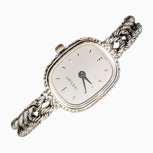 White Gold Watch with Braided Strap from Tissot