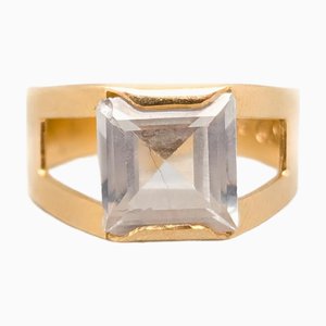 Signet Ring in 18 Karat Gold with Topaz