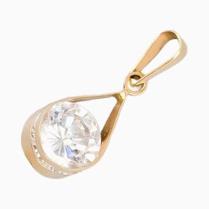 Pendant in Gold with White Stone