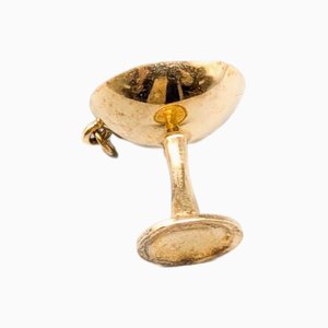 Colgante de Copa de Martini Dorada con Piedra Roja