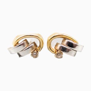 Earrings in Multicolored Gold with Stones, Set of 2