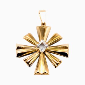 Colgante de Oro con Piedras Blancas