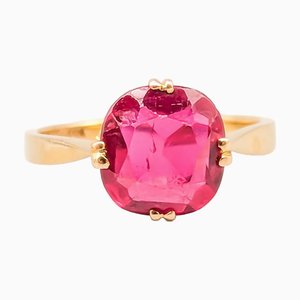 18 Karat Gold Solitaire Ring with Stone