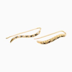Earrings in 18 Karat Gold with Stones, Set of 2