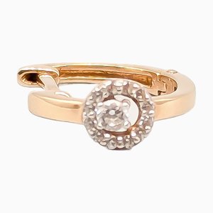 Einzelner Ohrring mit weißen Steinen aus 14 Karat Gold