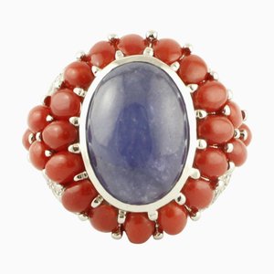 Handcrafted Ring with Big Central Tanzanite