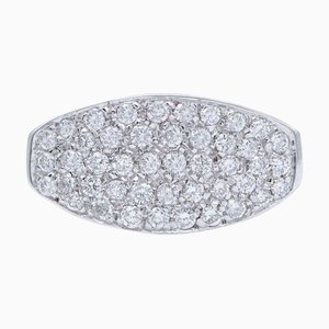 18 Karat White Gold Ring with Diamonds