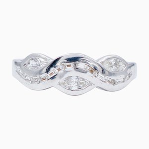Anillo de oro blanco de 18 kt con diamantes