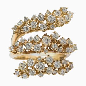 Schlangenring aus 18 Karat Gelbgold mit Diamanten