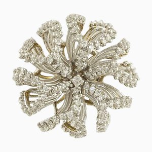 Blumenring aus 18 Karat Weißgold mit Diamanten