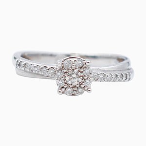 Verlobungsring aus 18 Karat Weißgold mit weißen Diamanten
