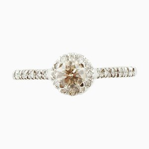 Solitair-Ring aus 18 Karat Gold mit Diamanten