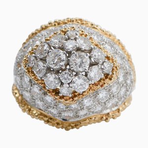 Ring aus 18 Karat Gelbgold und Platin mit Diamanten