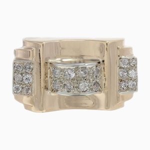 Handcrafted Yellow Gold Ring with Diamond