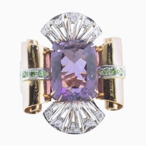 Ring mit Amethyst und Diamant