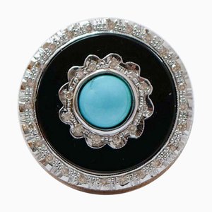 Ring aus Türkis, Onyx, Diamanten und Roségold