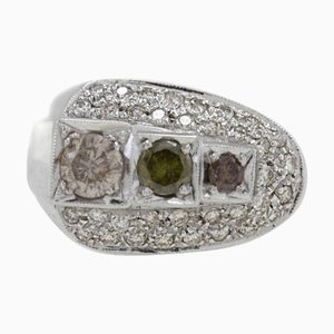 Cocktailring mit weißen Diamanten