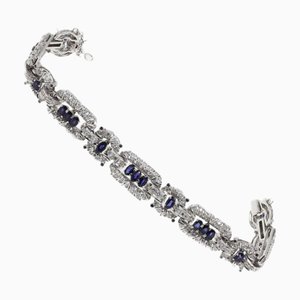 Goldarmband mit Saphir und Diamant