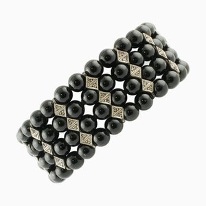Rose Gold and Silver Beaded Link Bracelet