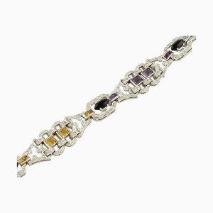 Armband aus Weißgold mit Diamanten und Onyx