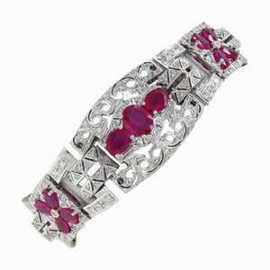 Armband aus Weißgold mit 464 Karat Diamanten und Rubinen