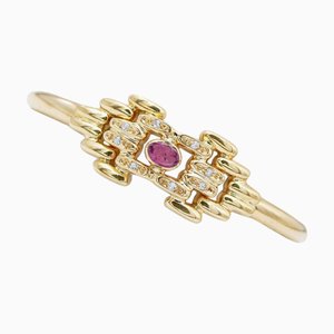 Armband aus 18 Karat Gelbgold mit Rubin und Diamanten