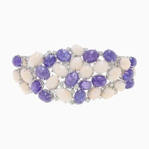 Gold Bracelet with Tanzanite and Diamond, 1970s