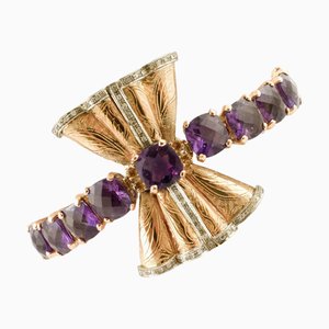 Rose Golf Bow Armband mit Amethyst und Topas