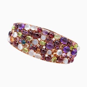 Armband Klumpen aus Roségold mit Diamanten und Amethysten