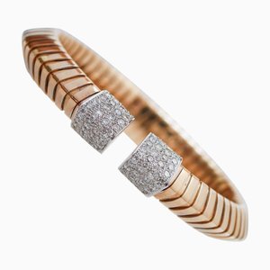 Bracelet en Or Rose et Or Blanc 18 Carats avec Diamants