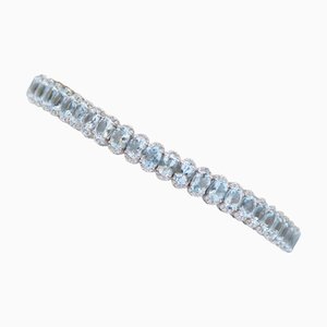 18 Karat White Gold Bracelet with Aquamarine and Diamonds