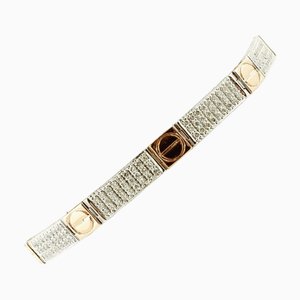 Armband aus 18 Karat Weiß- und Roségold mit Diamanten