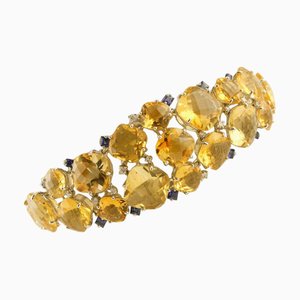 White Gold Bracelet with Topazs and Sapphires and Diamonds