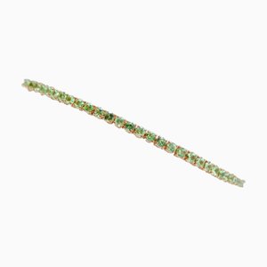 Rose Gold Tennis Bracelet with Tsavorite