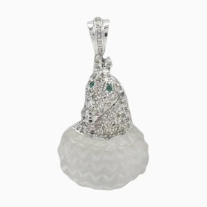 Colgante artesanal con Diamante y Esmeralda
