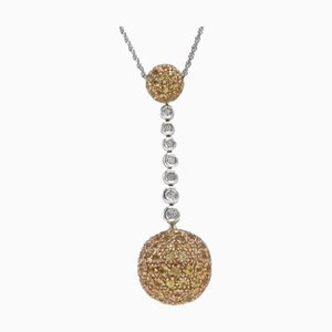 Handgefertigter Halsketten-Anhänger mit Diamant und Topas