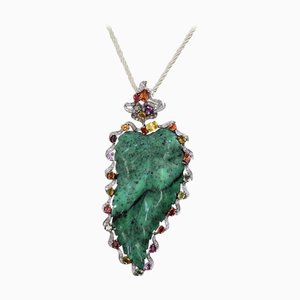 14kt Blattgold-Anhänger mit Diamant