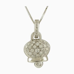 Glockenförmige Halskette aus 18 Karat Weißgold mit weißen Diamanten