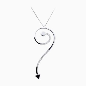 Halskette mit Kreuzanhänger aus 18 Karat Weißgold mit Diamanten