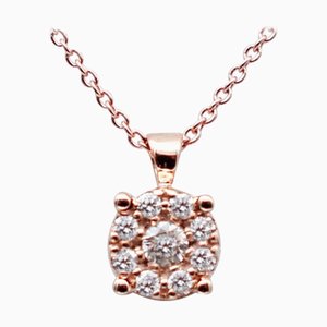 18 Karat Roségold Halskette mit Lichtpunkt-Anhänger und Diamanten