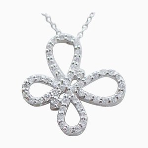 Halskette mit Anhänger aus 19 Karat Weißgold mit Diamanten