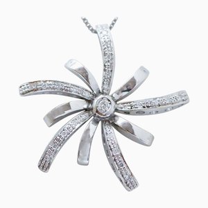 18 Karat White Gold Pendant Necklace with Diamonds