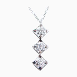 Halskette mit Anhänger aus 18 Karat Weißgold mit Diamanten