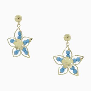 Handcrafted Dangle Earrings in 18 K Karat Gold, Set of 2