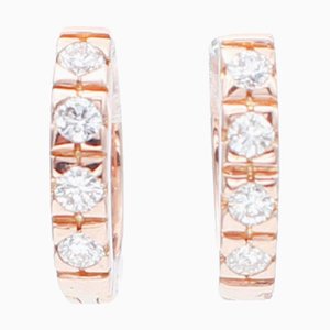 Modern 18 Karat Rose Gold Earrings with Diamonds, Set of 2