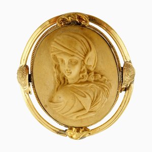 Antike Kameenbrosche aus Gelbgold