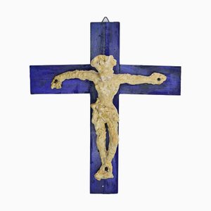 Sirio Pellegrini, Christus am Kreuz, Terrakotta Skulptur, 1960er