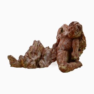Sirio Pellegrini, Liegende Frau, Terrakotta Skulptur, 1960er