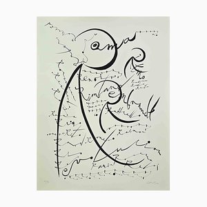 Rafael Alberti, Buchstabe R, Lithographie, 1972