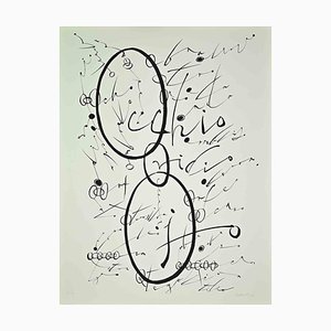 Rafael Alberti, Buchstabe O, Lithographie, 1972